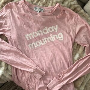 Wildfox Pink Long Sleeve Top